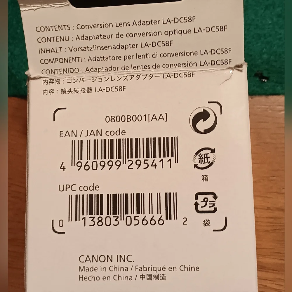 Canon Conversion Lens Adapter With Leather Carry Case and Close Up Lens 2500